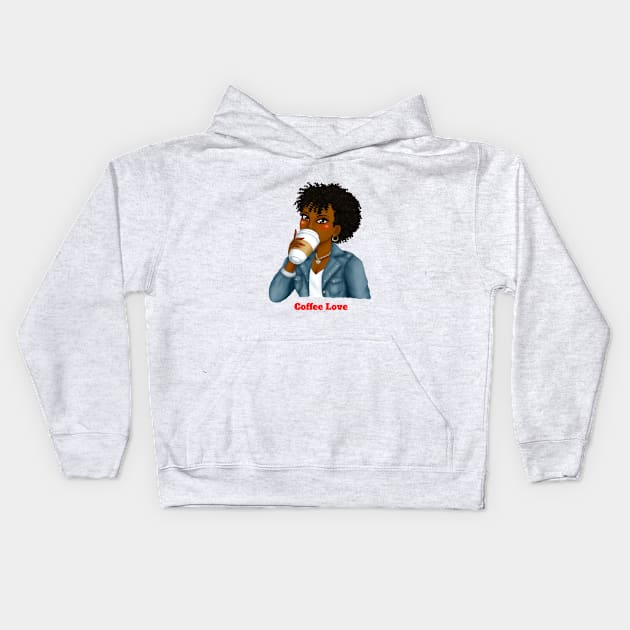 Coffee Love Kids Hoodie by Ms.Caldwell Designs